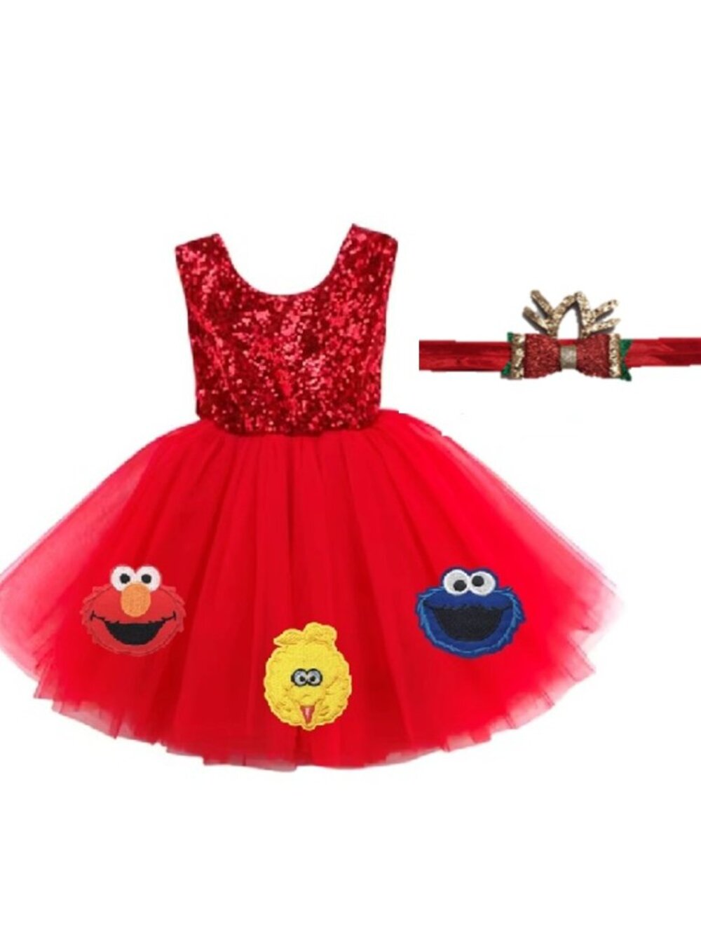 Elmo Dress Smash Cake First Birthday Cookie Monster Clothes Sesame Street Dress